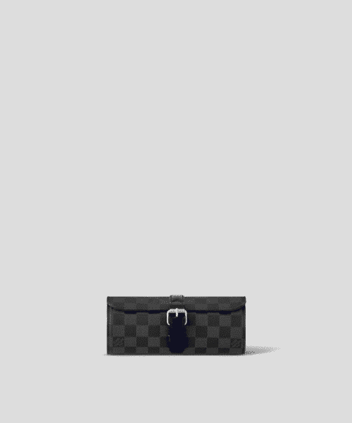 1:1 Replica Louis Vuitton LV 3 Watch Case Damier Graphite Canvas Unique Bag For Men N41137 - 7.9in/20cm