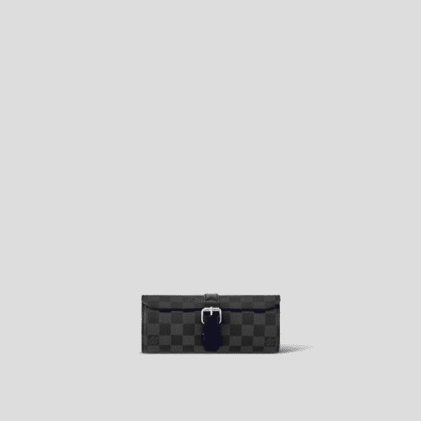 1:1 Replica Louis Vuitton LV 3 Watch Case Damier Graphite Canvas Unique Bag For Men N41137 - 7.9in/20cm
