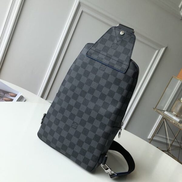 1:1 Replica Louis Vuitton LV Avenue Slingbag NM Damier Graphite Canvas Blue Unique Bag For Men N40008 - 12.2in/31cm