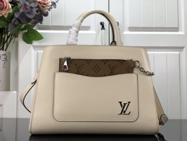 1:1 Replica Louis Vuitton LV Marelle Tote MM Epi Leather Black/Brown/Blue/Beige Luxurious Bag For Women M59954 - 11.8in/30cm