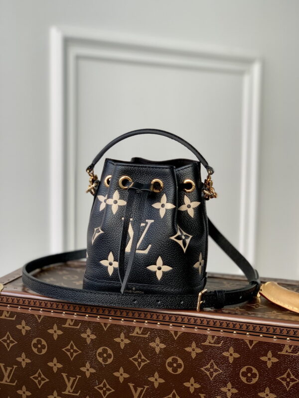 1:1 Replica Louis Vuitton LV Nano Noé Black/Grey Essential Bag For Women M46291 - 6.3in/ 16cm