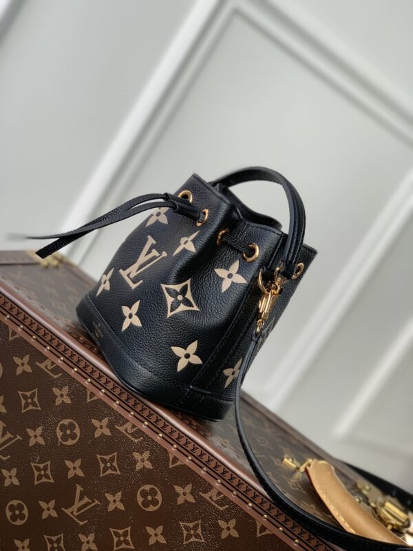1:1 Replica Louis Vuitton LV Nano Noé Black/Grey Essential Bag For Women M46291 - 6.3in/ 16cm