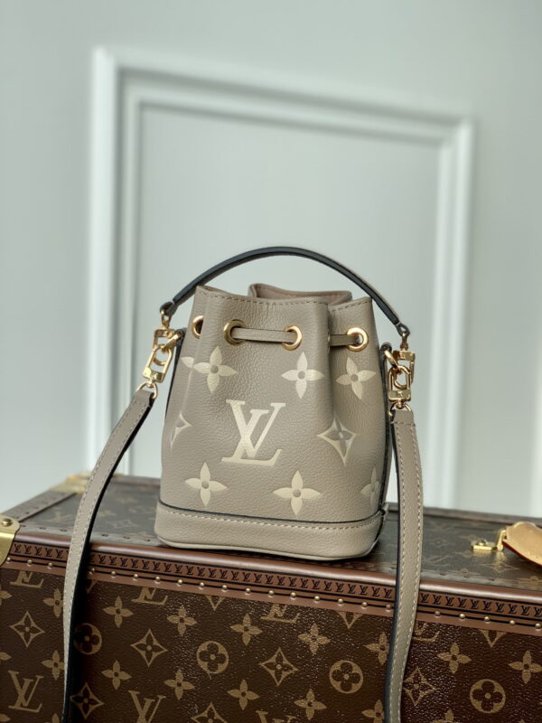 1:1 Replica Louis Vuitton LV Nano Noé Black/Grey Essential Bag For Women M46291 - 6.3in/ 16cm