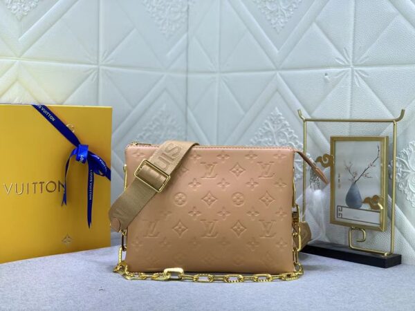 1:1 Replica Louis Vuitton LV Coussin PM Monogram Embossed Puffy Cream Luxury Bag For Women -  10.2in/26cm