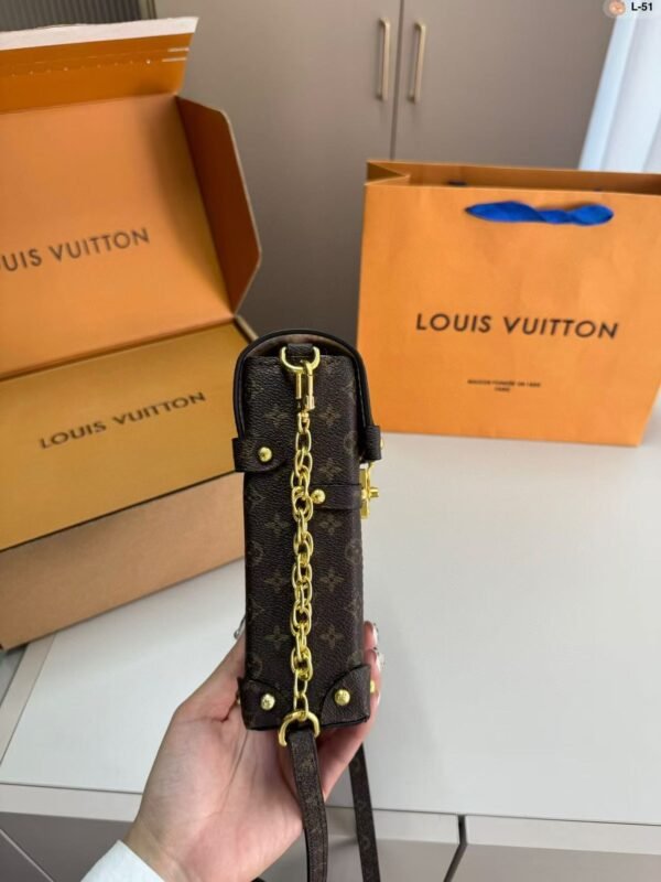 1:1 Replica Louis Vuitton LV Pochette Trunk Verticale Monogram Reverse With Monogram Canvas Luxury Bag For Women M67873 - 6.9in/18cm