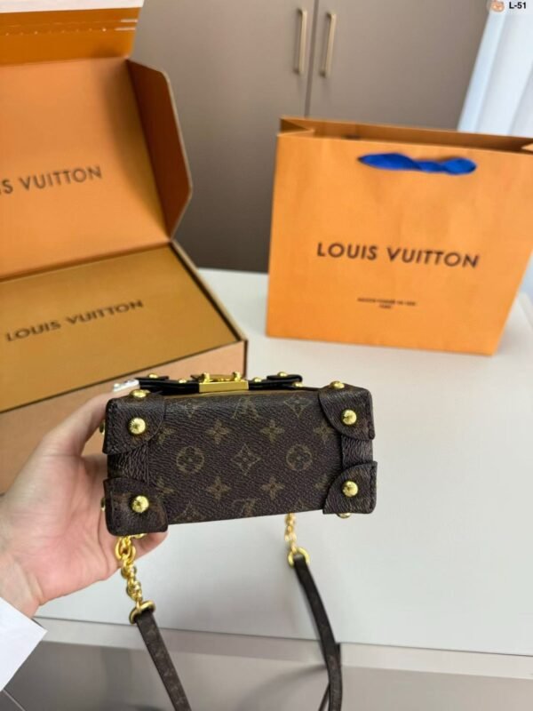 1:1 Replica Louis Vuitton LV Pochette Trunk Verticale Monogram Reverse With Monogram Canvas Luxury Bag For Women M67873 - 6.9in/18cm