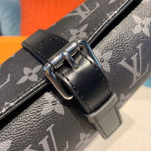 1:1 Replica Louis Vuitton LV 3 Watch Case Monogram Eclipse Canvas Unique Bag For Men M43385 - 7.9in/20cm