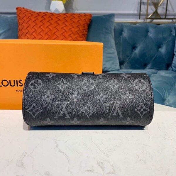 1:1 Replica Louis Vuitton LV 3 Watch Case Monogram Eclipse Canvas Unique Bag For Men M43385 - 7.9in/20cm