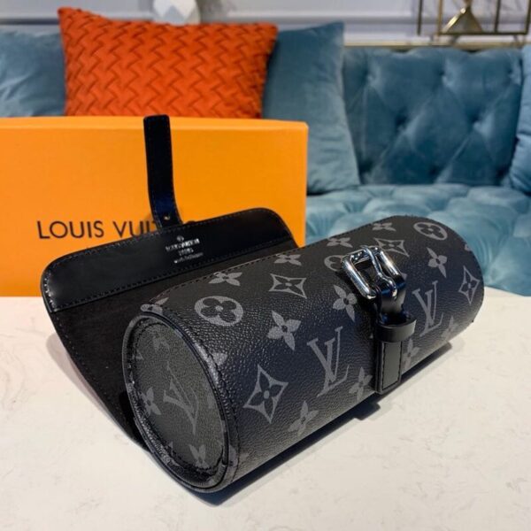 1:1 Replica Louis Vuitton LV 3 Watch Case Monogram Eclipse Canvas Unique Bag For Men M43385 - 7.9in/20cm