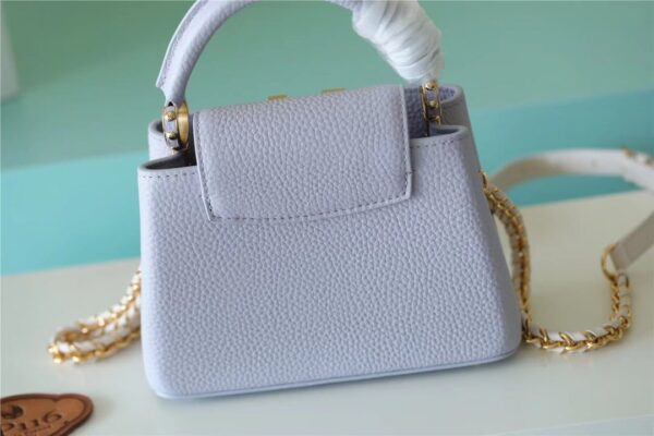 1:1 Replica Louis Vuitton LV Capucines Mini Taurillon Light Blue Luxury Bag For Women - 21cm/8.3in