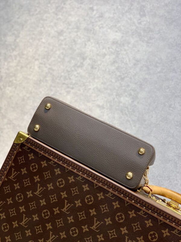 1:1 Replica Louis Vuitton LV Capucines MM Taurillon Smokey Brown Luxury Bag For Women M59516 - 12.4in/31.5cm