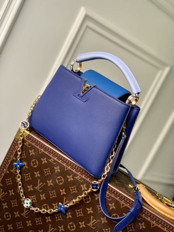 1:1 Replica Louis Vuitton LV Capuciness MM Handbag Blue Luxury Bag For Women M20844 - 12.4in/32cm