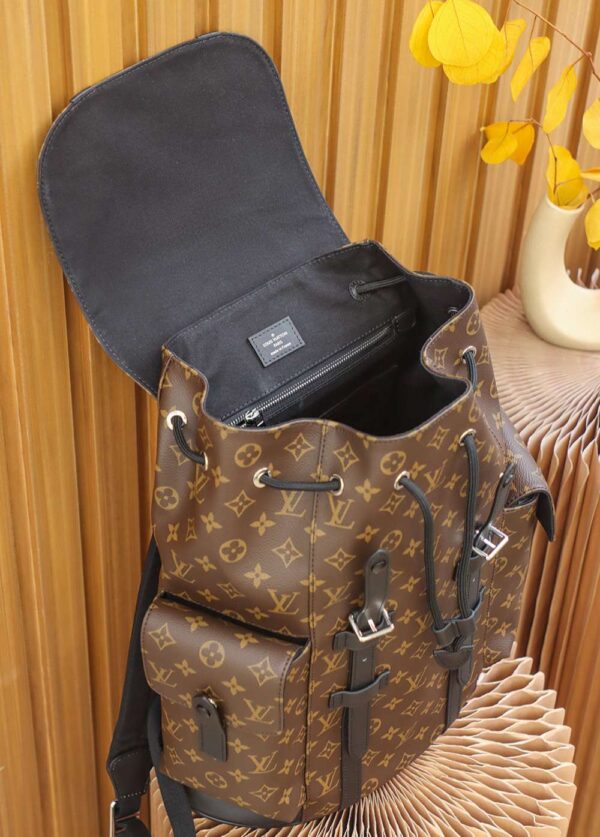 1:1 Replica Louis Vuitton LV Christopher MM Backpack Brown Essential Bag For Men N43735 - 44cm / 17.3in