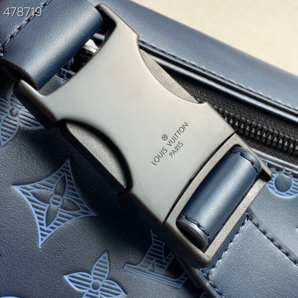 1:1 Replica Louis Vuitton LV Discovery Bumbag PM Monogram Shadow Navy Blue Unique Bag For Men M45729 - 17.3in/44cm