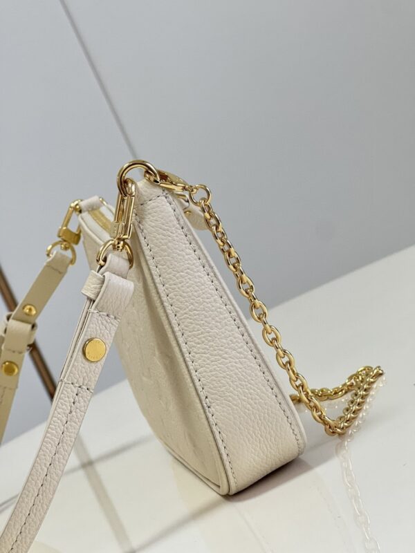 1:1 Replica Louis Vuitton LV Easy Pouch On Strap Monogram Empreinte Crème White Luxury Bag For Women M81066 - 7.5in/19cm