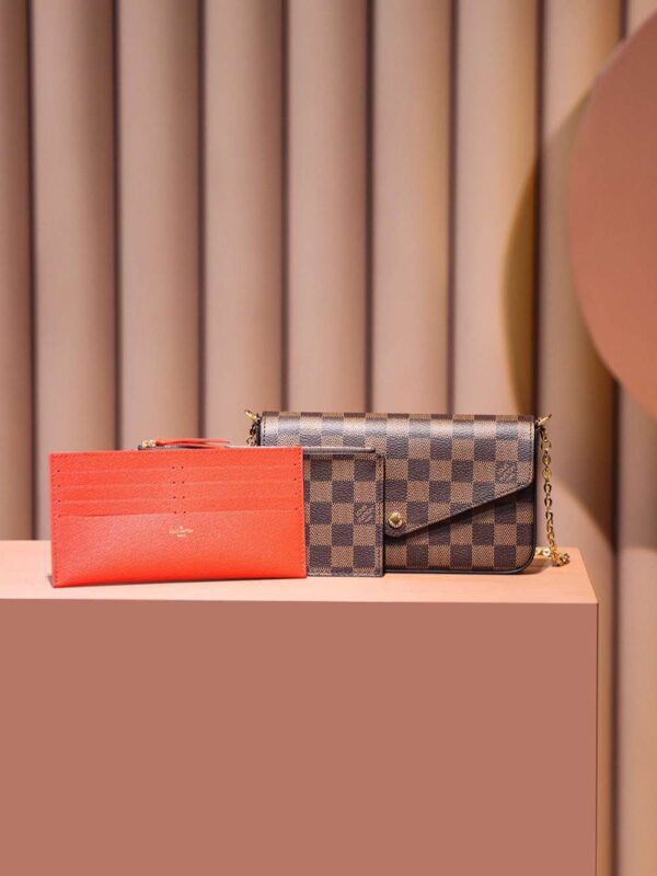 1:1 Replica Louis Vuitton LV Felicie Pochette Brown Luxury Bag For Women N63032 - 21cm / 8.3in