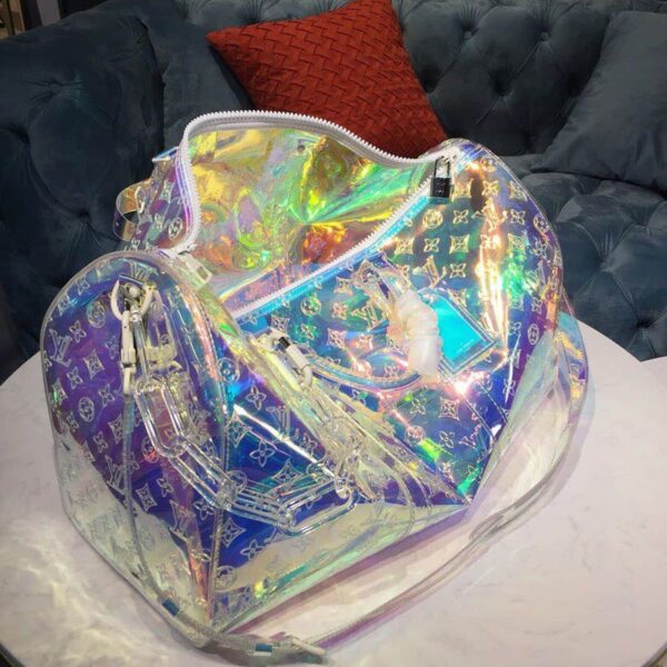 1:1 Replica Louis Vuitton LV Keepall Bandouliere 50 Monogram PVC Iridescent Prism By Virgil Abloh Unique Bag For Men M53271 - 19.7in/50cm
