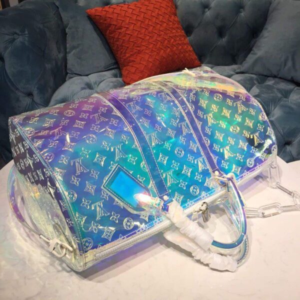 1:1 Replica Louis Vuitton LV Keepall Bandouliere 50 Monogram PVC Iridescent Prism By Virgil Abloh Unique Bag For Men M53271 - 19.7in/50cm
