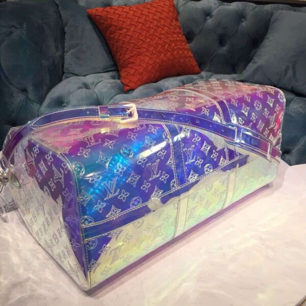 1:1 Replica Louis Vuitton LV Keepall Bandouliere 50 Monogram PVC Iridescent Prism By Virgil Abloh Unique Bag For Men M53271 - 19.7in/50cm