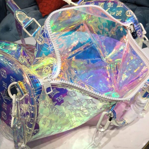 1:1 Replica Louis Vuitton LV Keepall Bandouliere 50 Monogram PVC Iridescent Prism By Virgil Abloh Unique Bag For Men M53271 - 19.7in/50cm