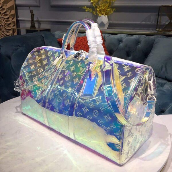 1:1 Replica Louis Vuitton LV Keepall Bandouliere 50 Monogram PVC Iridescent Prism By Virgil Abloh Unique Bag For Men M53271 - 19.7in/50cm