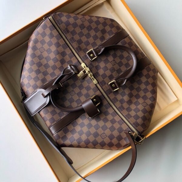 1:1 Replica Louis Vuitton LV Keepall Bandoulière 45 Damier Ebene Canvas Luxury bag For Women N41428 - 45cm