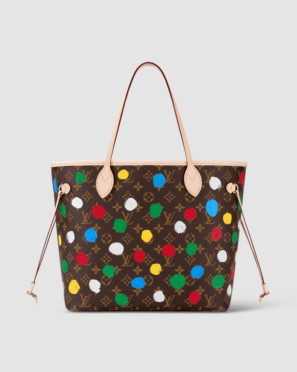 1:1 Replica Louis Vuitton LV LV x YK Neverfull MM Brown Vibrant Bag For Women M46381 - 31cm/ 12.2 in