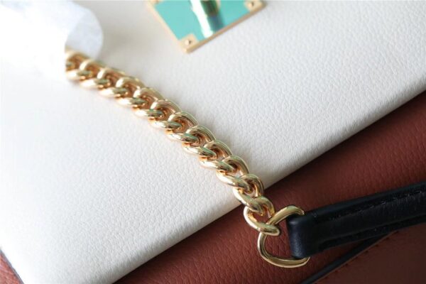 1:1 Replica Louis Vuitton LV Mylockme Chain Bag Brown/ Quartz White Luxury Bag For Women - 8.9in/22.5cm