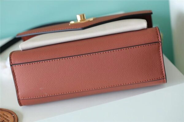 1:1 Replica Louis Vuitton LV Mylockme Chain Bag Brown/ Quartz White Luxury Bag For Women - 8.9in/22.5cm