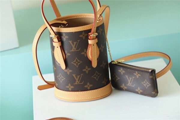 1:1 Replica Louis Vuitton LV Nano Bucket Bag Monogram Canvas Brown Luxury Bag For Women Brown - 6.7in/17cm
