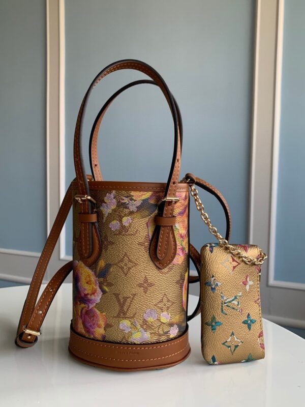 1:1 Replica Louis Vuitton LV Nano Bucket Gold Luxury Bag For Women M81724 - 6.7in/17cm