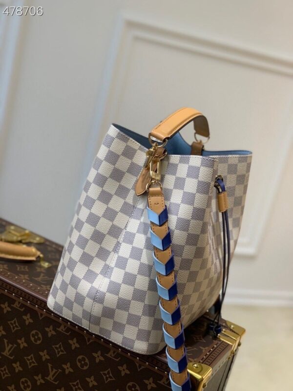 1:1 Replica Louis Vuitton LV NeoNoe MM Damier Azur Canvas Luxury Bag For Women N50042 - 10.2in/26cm