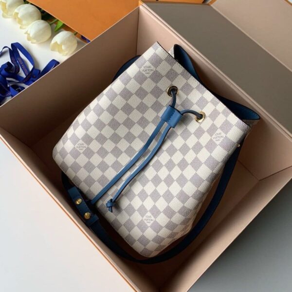 1:1 Replica Louis Vuitton LV NéoNoé MM Damier Azur Canvas Luxury Bag For Women N40153 - 10.2in/26cm