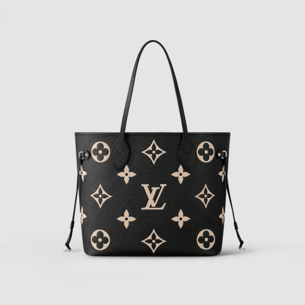 1:1 Replica Louis Vuitton LV Neverfull MM Monogram Empreinte Leather Black Luxury Bag For Women M58907 - 31cm/ 12.2in