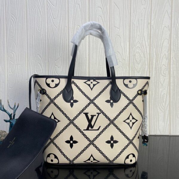 1:1 Replica Louis Vuitton LV Neverfull MM Monogram Empreinte Leather Luxury Bag For Women M46039 - 12.2in/31cm