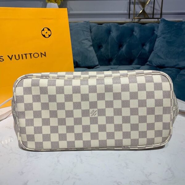 1:1 Replica Louis Vuitton LV Neverfull MM Damier Azur Canvas Luxury Bag For Women N41361 - 12.2in/31cm
