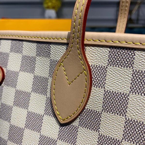 1:1 Replica Louis Vuitton LV Neverfull MM Damier Azur Canvas Luxury Bag For Women N41361 - 12.2in/31cm