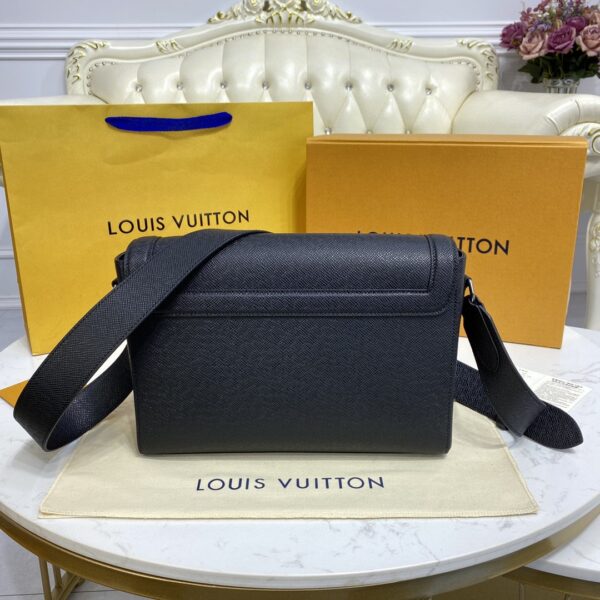 1:1 Replica Louis Vuitton LV New Flap Messenger Taiga Black Unique Bag For Men M30807 - 11.1in/28.3cm
