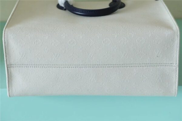 1:1 Replica Louis Vuitton LV Onthego MM Monogram Giant And Raffia White/ Black Luxury Bag For Women - 35cm/13.8in