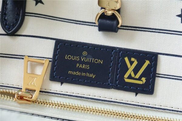 1:1 Replica Louis Vuitton LV Onthego MM Monogram Giant And Raffia White/ Black Luxury Bag For Women - 35cm/13.8in