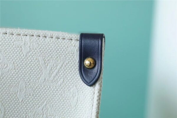 1:1 Replica Louis Vuitton LV Onthego MM Monogram Giant And Raffia White/ Black Luxury Bag For Women - 35cm/13.8in