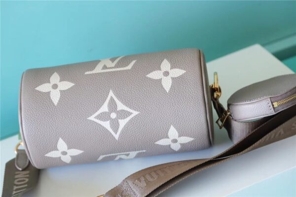 1:1 Replica Louis Vuitton LV Papillon BB Monogram Empreinte Tourterelle / Creme Beige Luxury Bag For Women M46031 - 7.9in/20cm