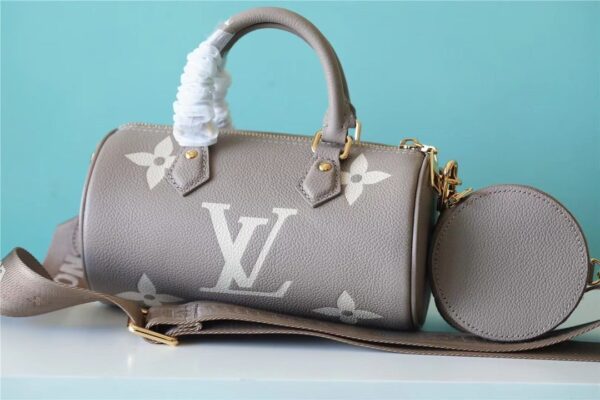 1:1 Replica Louis Vuitton LV Papillon BB Monogram Empreinte Tourterelle / Creme Beige Luxury Bag For Women M46031 - 7.9in/20cm