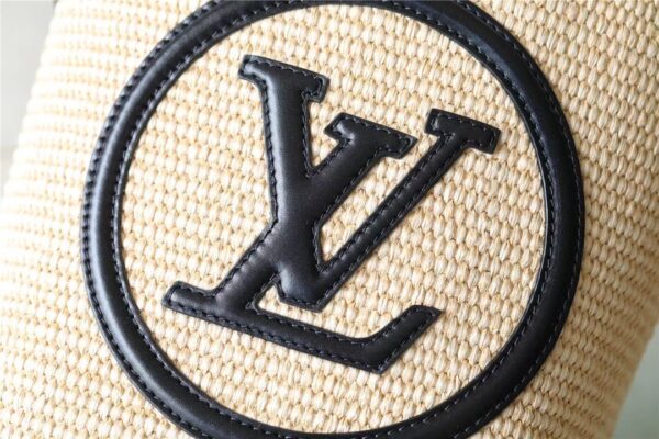 1:1 Replica Louis Vuitton LV Petit Bucket Raffia Black Luxury Bag For Women M59961 - 9.4in/24cm