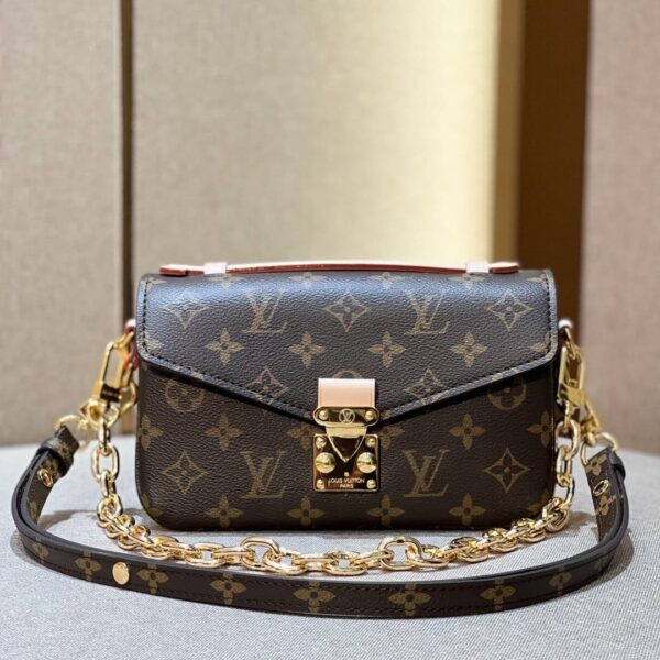 1:1 Replica Louis Vuitton LV Pochette Métis East West Brown Essential Bag For Women M46279‎ 8.5in/21.5cm