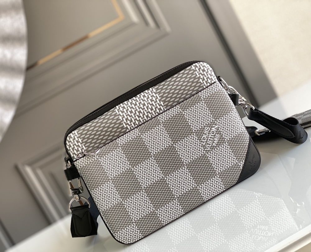 1:1 Replica Louis Vuitton LV Trio Messenger Damier Graphite Plaster Unique Bag For Men - 9.8in/25cm