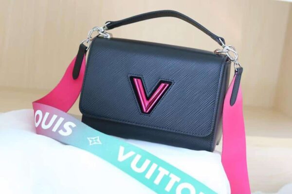 1:1 Replica Louis Vuitton LV Twist MM Bag, Shoulder and Cross Body Bags Luxury Bag For Women Black M59416 - 9.1in/23cm
