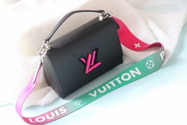 1:1 Replica Louis Vuitton LV Twist MM Bag, Shoulder and Cross Body Bags Luxury Bag For Women Black M59416 - 9.1in/23cm
