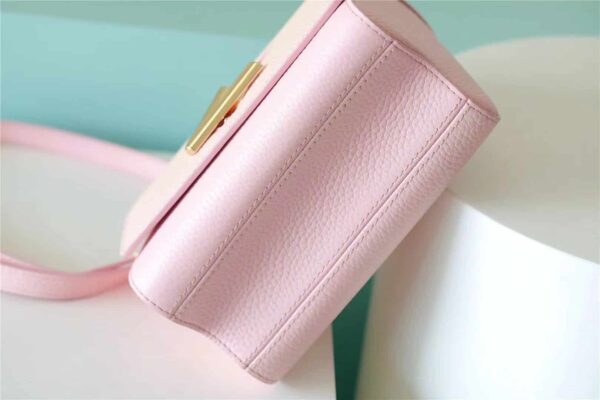 1:1 Replica Louis Vuitton LV Twist PM Grain Pink Luxury Bag For Women M20699 - 7.5in/19cm