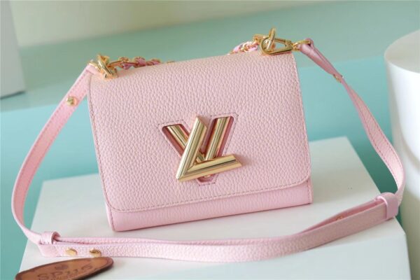 1:1 Replica Louis Vuitton LV Twist PM Grain Pink Luxury Bag For Women M20699 - 7.5in/19cm